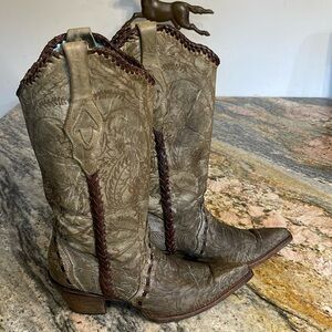 Corral stitch soft leather boots Sz.7